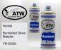 Preview: Honda, Burnished Silver Metallic, YR-602M: 400ml Sprühdose + 400ml Klarlack - Set, von ATW Autoteile West.